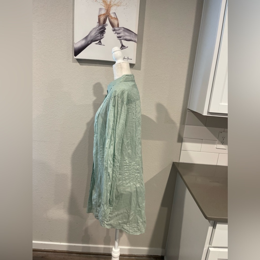 Oska 100% Cotton Pattern Button Front Tunic Blous… - image 7